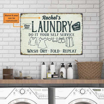 Personalized Laundry Metal Sign