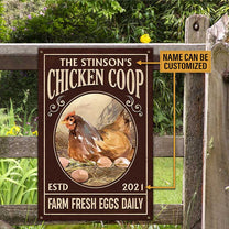 Personalized  Chicken Coop Farm Fresh Eggs Daily Metal Sign