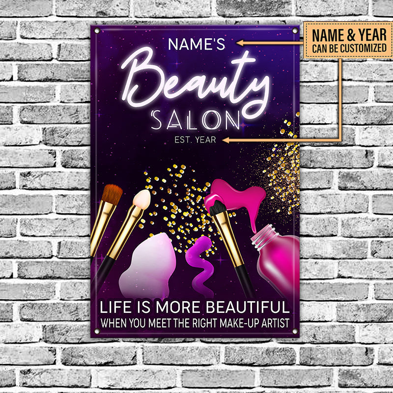 Personalized Beauty Salon Metal Sign