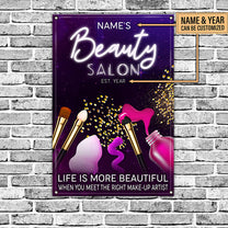 Personalized Beauty Salon Metal Sign