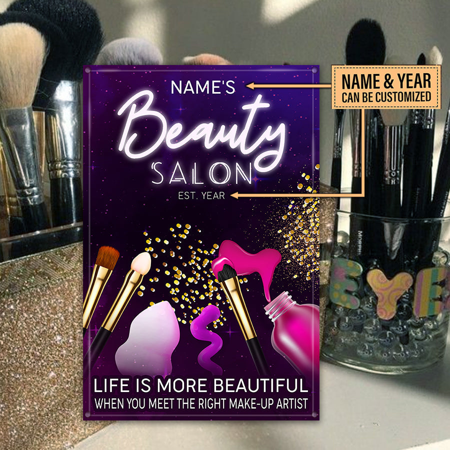 Personalized Beauty Salon Metal Sign