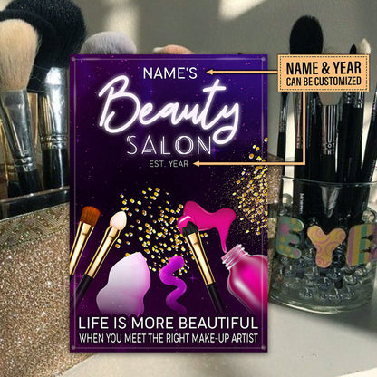 Personalized Beauty Salon Metal Sign