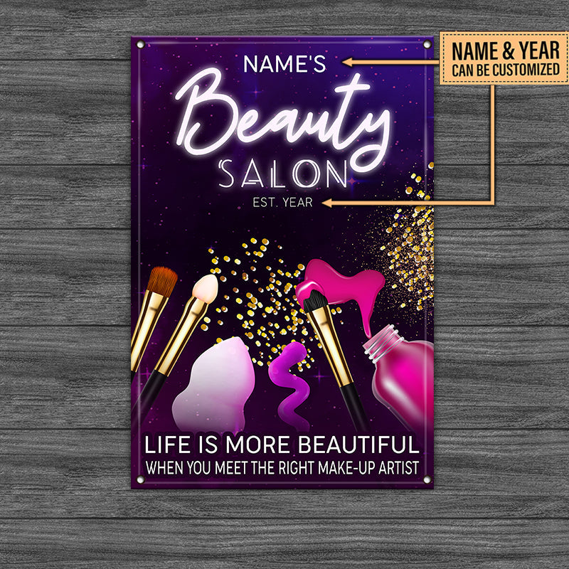 Personalized Beauty Salon Metal Sign