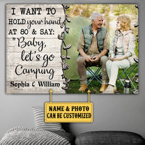 Personalized I Want To Hold Your Hand Couple Camping Poster & Canvas