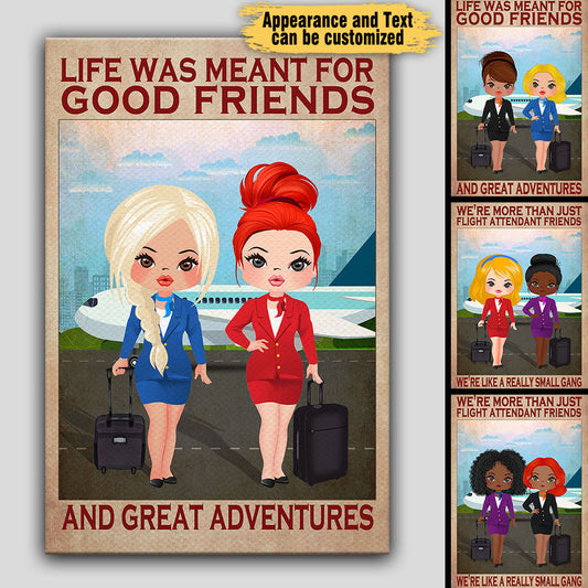 Personalized Flight Attendant Friends Poster & Canvas