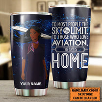 Personalized The Sky Is Home Flight Attendant Tumbler