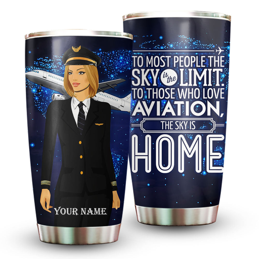 Personalized The Sky Is Home Pilot Tumbler