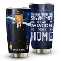 Personalized The Sky Is Home Pilot Tumbler