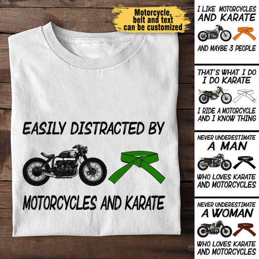 Love Karate And Motorcycles - Personalized Shirt