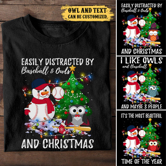 Personalized I Like Owls And Baseball Shirt