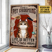 Personalized Pet Grooming Salon Poster & Canvas