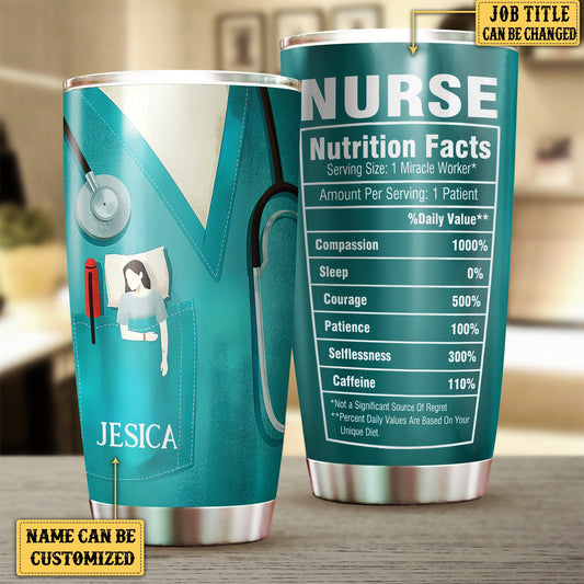 Personalized Nurse Nutritional Facts Tumbler