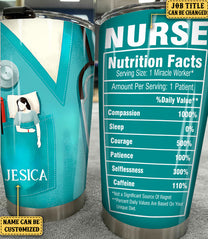Personalized Nurse Nutritional Facts Tumbler
