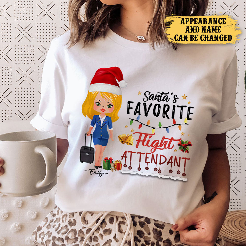 Santa's Favorite Flight Attendant- Personalized Christmas Shirt