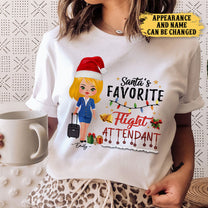 Santa's Favorite Flight Attendant- Personalized Christmas Shirt