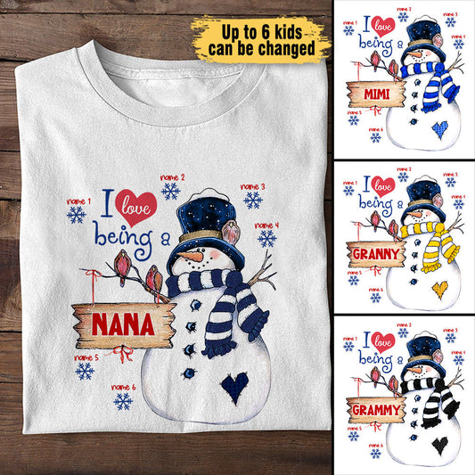 I Love Being Grandma - Personalized Christmas Shirt