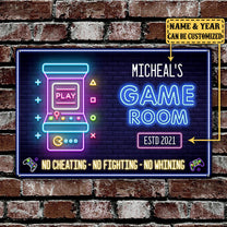 Personalized Game Room Metal Sign