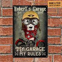 Personalized Dog My Garage My Rules Classic Metal Sign