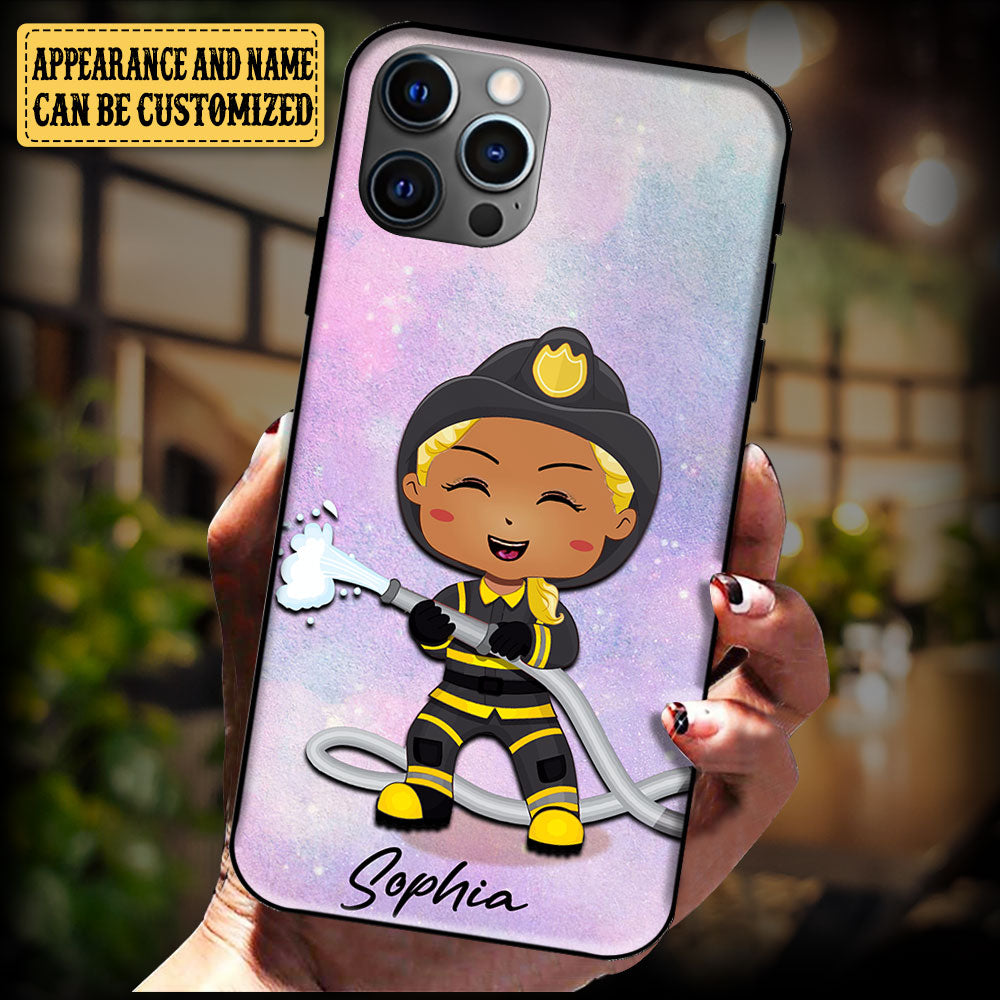 Personalized Firefighter Glass Phone Case