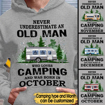 Personalized Never Underestimate An Old Man Who Loves Camping Shirt