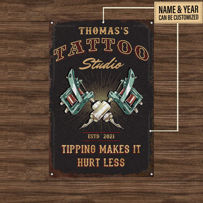 Personalized Tattoo Studio Classic Metal Sign