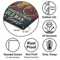 Personalized Bicycle Garage Never Underestimate An Old Man With A Bicycle Metal Sign