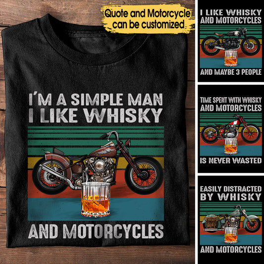I Like Whisky And Motorcycles - Personalized Shirt