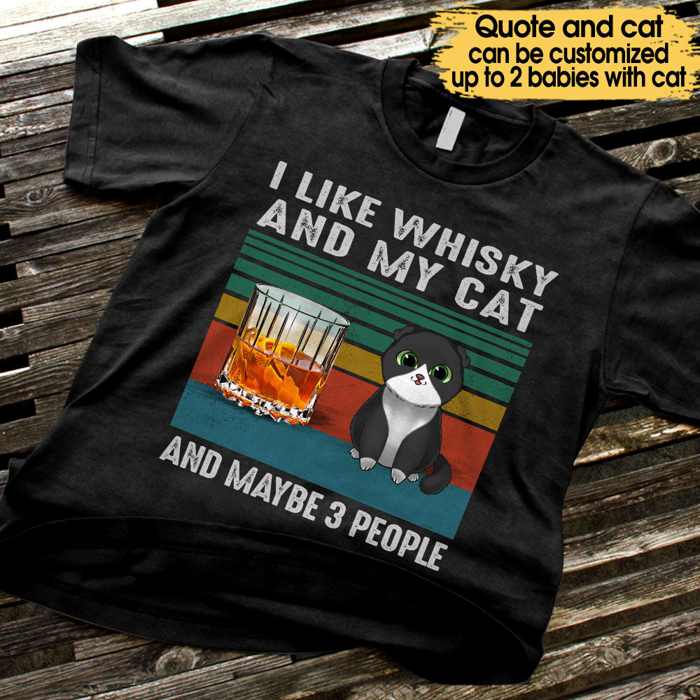 Love Whisky And Cats - Personalized Shirt