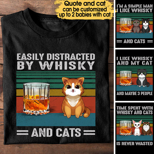 Love Whisky And Cats - Personalized Shirt