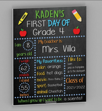 Personalized First and Last Day of School Poster Canvas - Back to School Poster Canvas