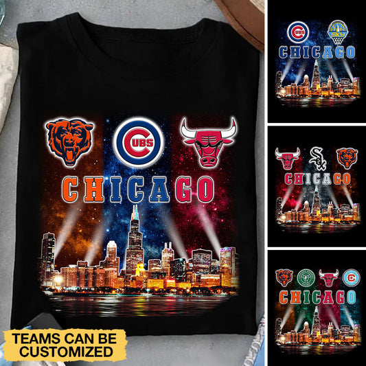 My Teams Chicago Skyline Shirt - Customized Shirt (clt)