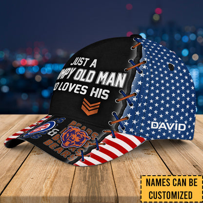 Just A Grumpy Old Man Who Loves His Teams - Customized Classic Cap - CCG
