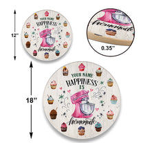 Personalized Happiness Is Homemake Baking Wood Round Sign