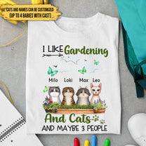 Personalized I Like Garden And Cats Shirt