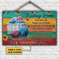 Personalized Knitting Room Pallet Wood Rectangle Sign
