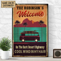 Personalized On A Dark Desert Highway Cool Wind In My Hair Car Surfing Poster