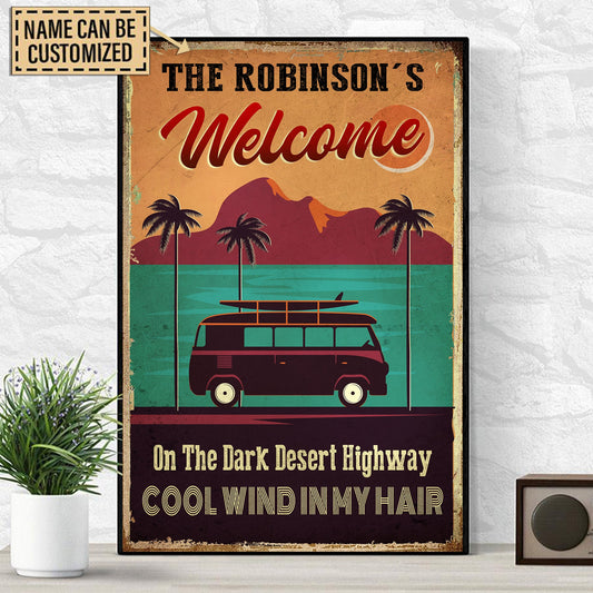 Personalized On A Dark Desert Highway Cool Wind In My Hair Car Surfing Poster