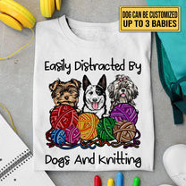 I Like Knitting And Dogs - Personalized Shirt