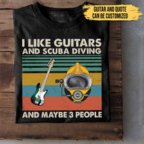 I Like Guitars And Diving - Personalized Shirt