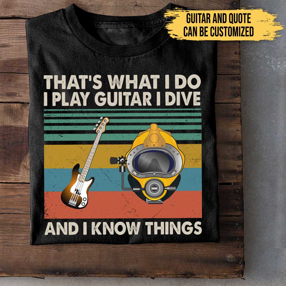 I Like Guitars And Diving - Personalized Shirt