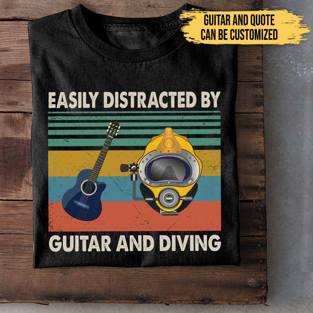 I Like Guitars And Diving - Personalized Shirt