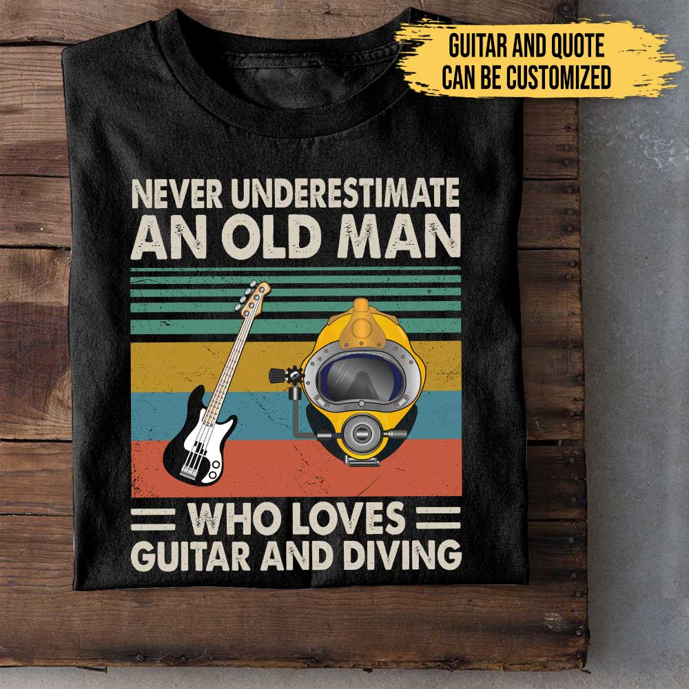 I Like Guitars And Diving - Personalized Shirt