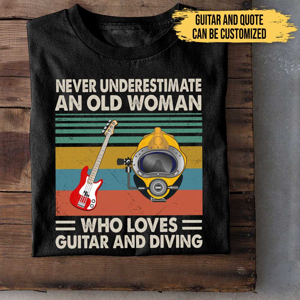 I Like Guitars And Diving - Personalized Shirt