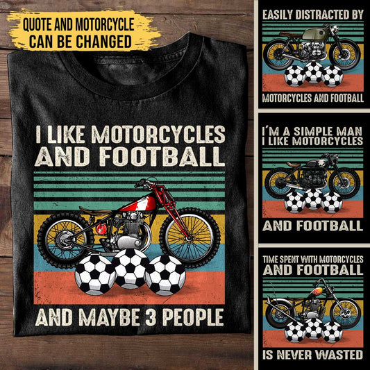 Love Motorcycles And Football - Personalized Shirt