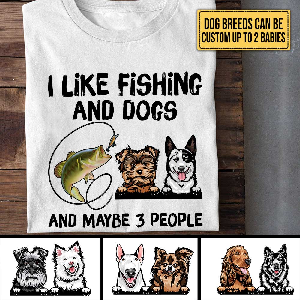 Personalized I Like Fishing And Dog Shirt