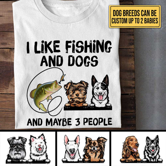 Personalized I Like Fishing And Dog Shirt
