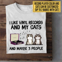 Personalized I Like Vinyl Records And My Cats Shirt