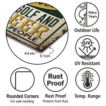 Personalized House I Like Golf And Beer And Maybe 3 People Metal Sign