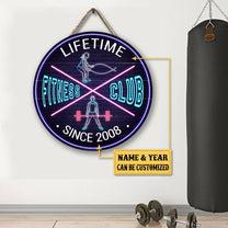 Personalized Fitness Club Pallet Wood Circle Sign
