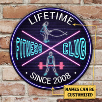 Personalized Fitness Club Pallet Wood Circle Sign